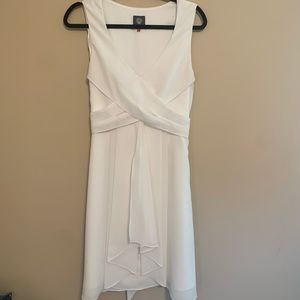 Vince Camuto Bridal White Faux-Wrap Dress